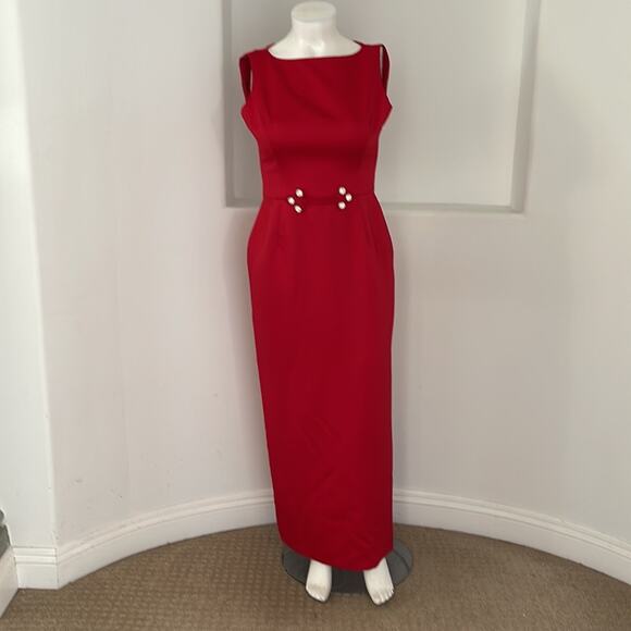 En Français By Huey Waltzer Maxi Evening Party Dress Size 14 Vintage 90s - Picture 5 of 15